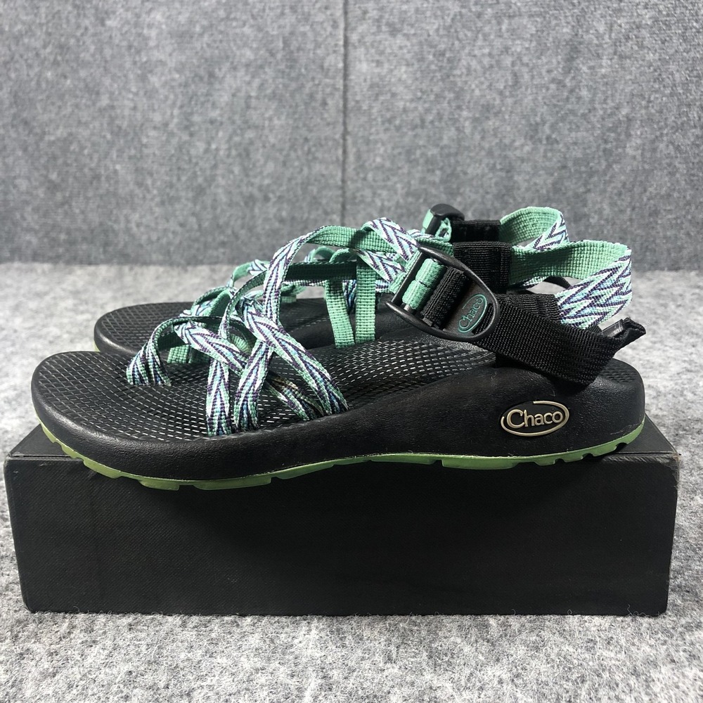 Chaco Z‎ Strap Sandals Womens 7 Black Green Adjustable Hiking Sport Comfort - Picture 5 of 16